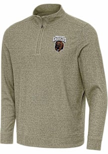 Antigua Montana Grizzlies Mens Olive Subtle Long Sleeve Qtr Zip Pullover