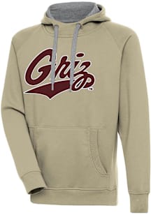Antigua Montana Grizzlies Mens Khaki Full Front Victory Long Sleeve Hoodie