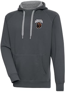 Antigua Montana Grizzlies Mens Charcoal Victory Long Sleeve Hoodie
