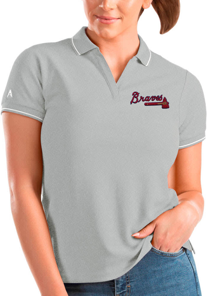 Antigua Braves Compass Short Sleeve Polo