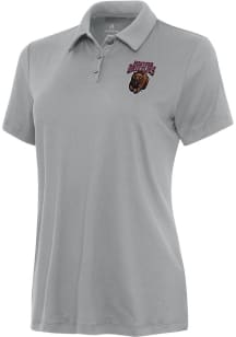 Antigua Montana Grizzlies Womens Grey Reprocess Recycled Short Sleeve Polo Shirt