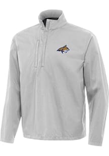 Antigua Montana State Bobcats Mens Grey Brisk Long Sleeve Qtr Zip Pullover