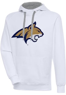 Antigua Montana State Bobcats Mens White Full Front Victory Long Sleeve Hoodie