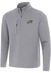 Antigua Navy Midshipmen Mens Grey Insider Long Sleeve Qtr Zip Pullover