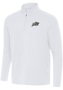 Antigua Navy Midshipmen Mens White Intent Long Sleeve Qtr Zip Pullover