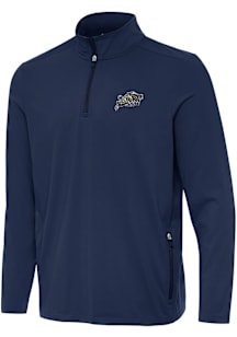 Antigua Navy Midshipmen Mens Navy Blue Perilous Long Sleeve Qtr Zip Pullover
