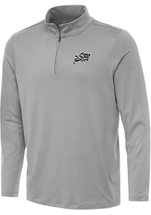 Antigua Navy Midshipmen Mens Grey Reprocess Recycled Long Sleeve Qtr Zip Pullover