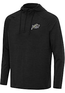 Antigua Navy Midshipmen Mens Black Spikes Long Sleeve Qtr Zip Pullover