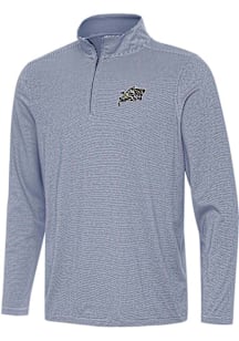 Antigua Navy Midshipmen Mens Navy Blue Twine Long Sleeve Qtr Zip Pullover