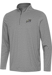 Antigua Navy Midshipmen Mens Black Twine Long Sleeve Qtr Zip Pullover