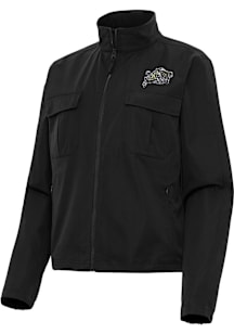 Antigua Navy Midshipmen Womens Black Even Par Light Weight Jacket