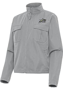 Antigua Navy Midshipmen Womens Grey Even Par Light Weight Jacket