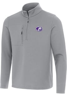 Antigua North Alabama Lions Mens Grey Insider Long Sleeve Qtr Zip Pullover