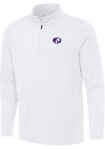 Antigua North Alabama Lions Mens White Reprocess Recycled Long Sleeve Qtr Zip Pullover
