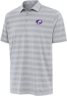 Antigua North Alabama Lions Mens Grey Tunnel Short Sleeve Polo