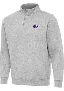 Antigua North Alabama Lions Mens Grey Victory Long Sleeve Qtr Zip Pullover
