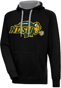 Antigua North Dakota State Bison Mens Black Full Front Victory Long Sleeve Hoodie