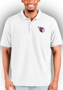 Antigua Cleveland Guardians White Affluent Big and Tall Polo