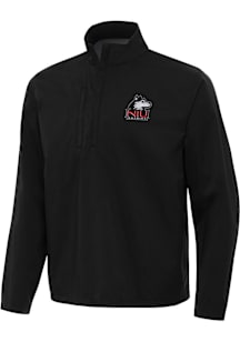 Antigua Northern Illinois Huskies Mens Black Brisk Long Sleeve Qtr Zip Pullover