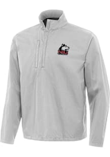 Antigua Northern Illinois Huskies Mens Grey Brisk Long Sleeve Qtr Zip Pullover