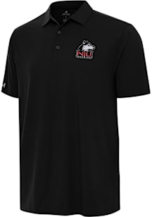 Antigua Northern Illinois Huskies Mens Black Era Short Sleeve Polo