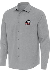 Antigua Northern Illinois Huskies Mens Grey Exposure Long Sleeve Dress Shirt