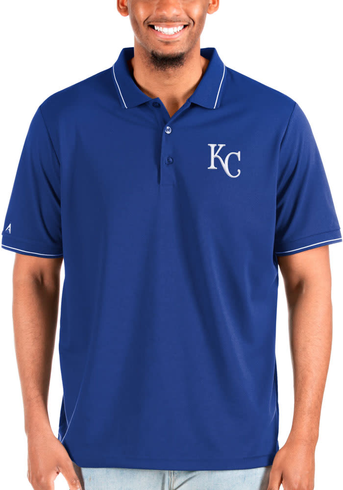 Mens Kansas City Royals Polo Shirt Size S Blue Short Sleeve Solid Collar