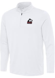 Antigua Northern Illinois Huskies Mens White Reprocess Recycled Long Sleeve Qtr Zip Pullover