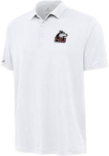 Antigua Northern Illinois Huskies Mens White Reprocess Recycled Short Sleeve Polo