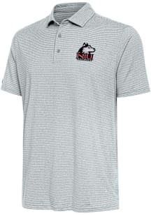 Antigua Northern Illinois Huskies Mens Grey Scheme Short Sleeve Polo
