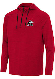 Antigua Northern Illinois Huskies Mens Red Spikes Long Sleeve Qtr Zip Pullover