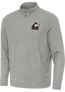 Antigua Northern Illinois Huskies Mens Grey Subtle Long Sleeve Qtr Zip Pullover