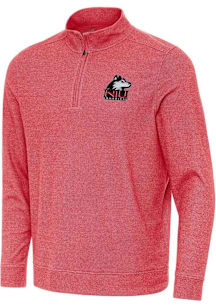 Antigua Northern Illinois Huskies Mens Red Subtle Long Sleeve Qtr Zip Pullover