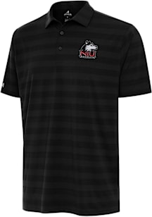 Antigua Northern Illinois Huskies Mens Black Tunnel Short Sleeve Polo