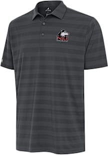 Antigua Northern Illinois Huskies Mens Grey Tunnel Short Sleeve Polo