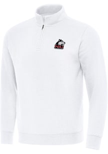 Antigua Northern Illinois Huskies Mens White Victory Long Sleeve Qtr Zip Pullover