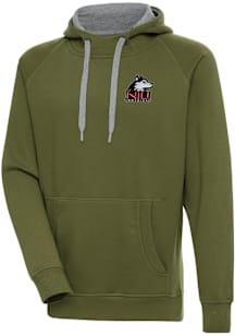Antigua Northern Illinois Huskies Mens Olive Victory Long Sleeve Hoodie
