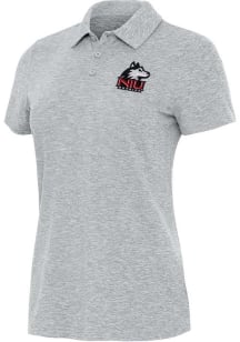 Antigua Northern Illinois Huskies Womens Grey Matter Short Sleeve Polo Shirt
