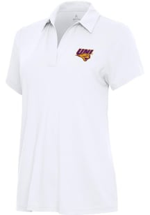 Antigua Northern Iowa Panthers Womens White Era Short Sleeve Polo Shirt
