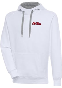 Antigua Ole Miss Rebels Mens White Victory Long Sleeve Hoodie