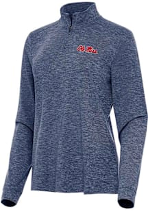 Antigua Ole Miss Rebels Womens Navy Blue Mentor Qtr Zip Pullover