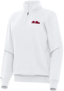 Antigua Ole Miss Rebels Womens White Victory Qtr Zip