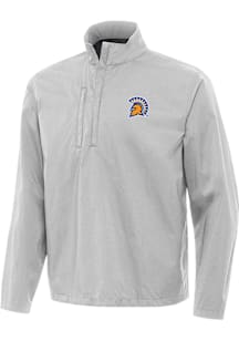 Antigua San Jose State Spartans Mens Grey Brisk Long Sleeve Qtr Zip Pullover