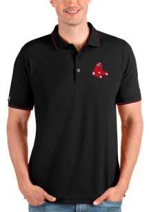 Antigua Boston Red Sox Mens Black Affluent Short Sleeve Polo