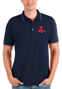 Antigua Boston Red Sox Mens Navy Blue Affluent Short Sleeve Polo