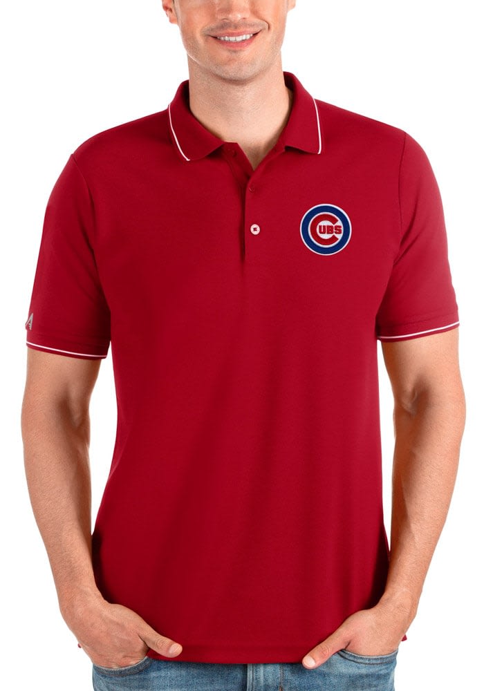 Men's Antigua Red Chicago Cubs Compass Polo