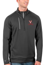 Antigua Virginia Cavaliers Mens Grey Generation Long Sleeve 1/4 Zip Pullover