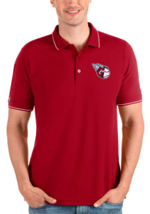 Antigua Cleveland Guardians Mens Red Affluent Short Sleeve Polo