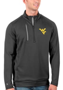 Antigua West Virginia Mountaineers Mens Grey Generation Long Sleeve 1/4 Zip Pullover