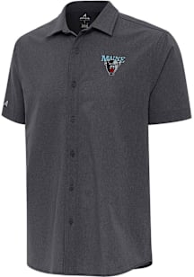 Antigua Maine Black Bears Mens Black Activate Short Sleeve Dress Shirt